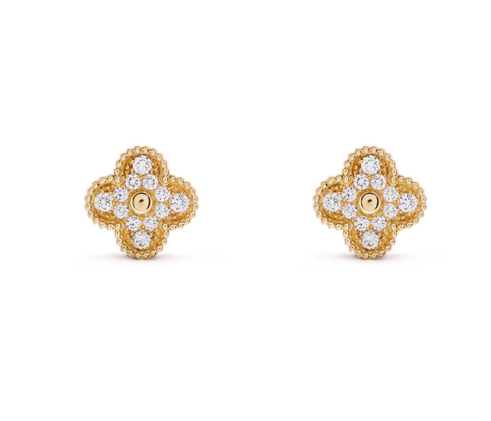Crystal flower studs